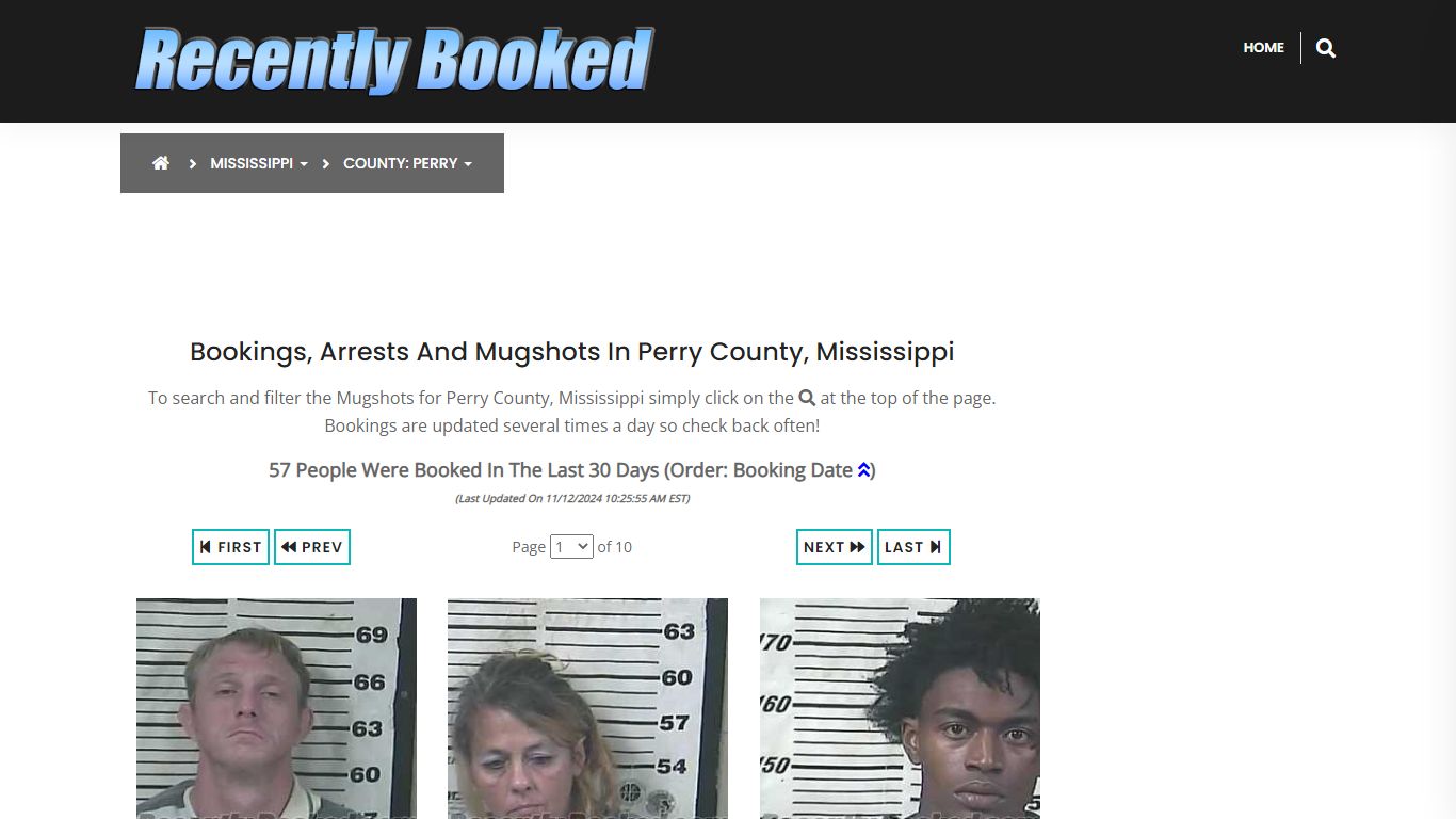 Bookings, Arrests and Mugshots in Perry County, Mississippi